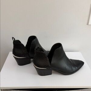 Express Black Textured Ankle Booties